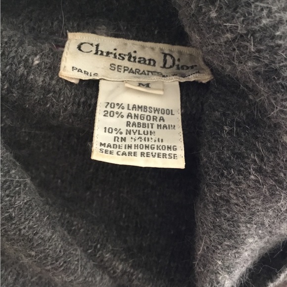 Vintage Christian Dior LambsWool, Angora & Rabbit Hair Cowl Neck Sweater Size M - Picture 5 of 5